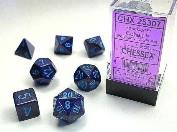 Würfelset: 7 Würfel mehrseitig Speckled Cobalt