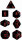 Würfelset: 7 Würfel mehrseitig Opaque Black/red