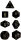 Würfelset: 7 Würfel mehrseitig Opaque Black/gold