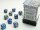 Würfelset: 36 Würfel 6-seitig 12mm Gemini Blue-Steel/white