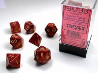 Würfelset: 7 Würfel mehrseitig Scarab Scarlet/gold