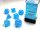 Würfelset: 7 Würfel mehrseitig Frosted Caribbean Blue/wh