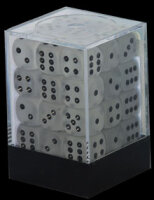 Würfelset: 36 Würfel 6-seitig Frosted Clear/black