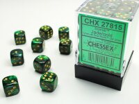 Würfelset: 36 Würfel 6-seitig Scarab Jade/gold