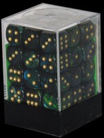 Würfelset: 36 Würfel 6-seitig Scarab Jade/gold