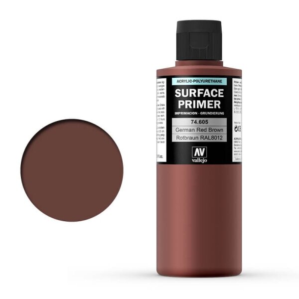 Vallejo Surface Primer German Red Brown (RAL8012) (200ml)