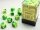 Würfelset: 36 Würfel 6-seitig 12mm Gemini Green-Yellow silve