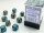 Würfelset: 36 Würfel 6-seitig 12mm Gemini Steel-Teal white