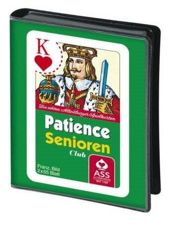 Patience, französisches Bild, große Eckzeichen, Folienetui