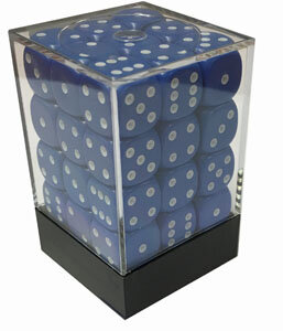 Würfelset: 36 Würfel, 12mm, opaque, blau