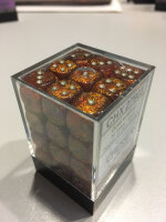 Würfelset: 36 Würfel 6-seitig Glitter Gold/silver