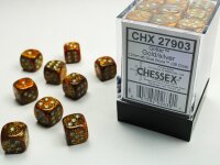 Würfelset: 36 Würfel 6-seitig Glitter Gold/silver