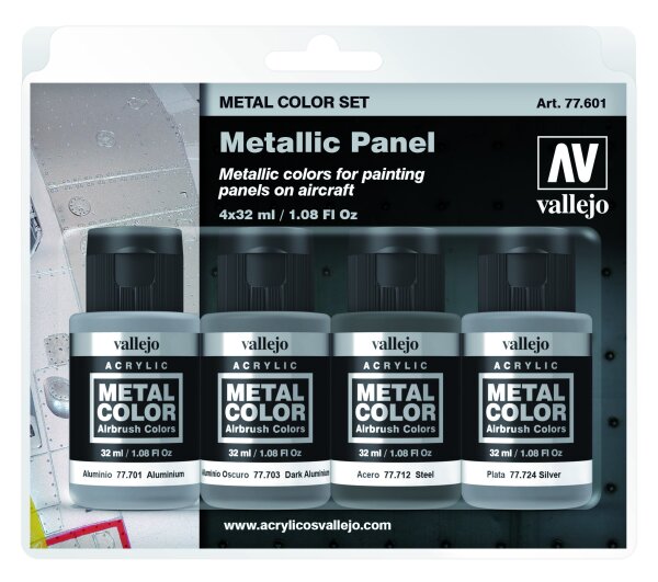 Vallejo Metal Color Metallic Panel Set (4)