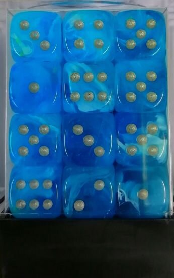 Würfelset: 36 Würfel 6-seitig Luminary Sky w/silver