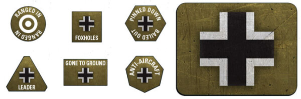 Flames of War GE: German Late War Tokens & Objectives (20+2)