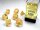 Würfelset: 7 Würfel mehrseitig Translucent Yellow w/white