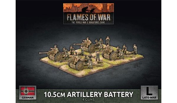 Flames of War GE: 10,5cm Artillery Battery (x4 Plastik)