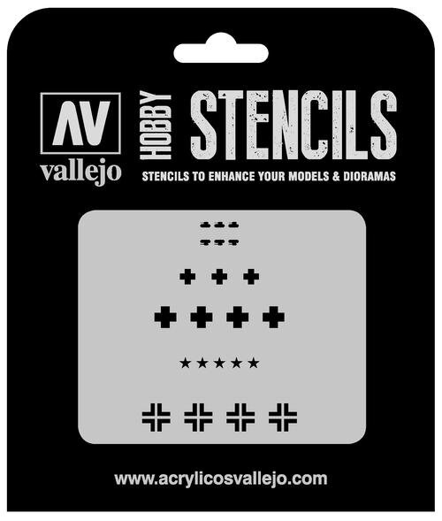Vallejo Hobby Stencils: Assorted German WWII Tank Markings