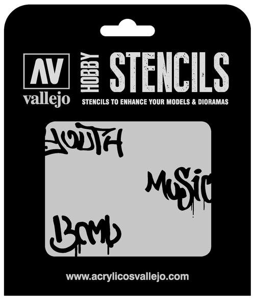 Vallejo Hobby Stencils: Street Art Num. 1 Markings