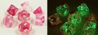 Würfelset: Polyhedral Clear-Pink/white Luminary...