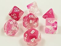 Würfelset: Polyhedral Clear-Pink/white Luminary...