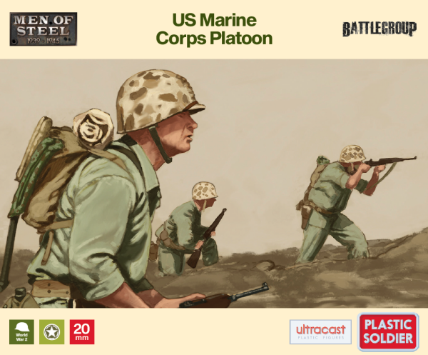 Plastic Soldier: 1/72 US Marines Platoon (x47)