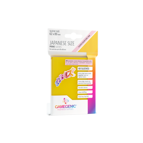 Gamegenic - PRIME Japanese Sized Sleeves Yellow (60 Sleeves)