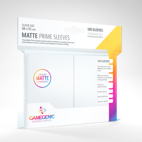 Gamegenic MATTE Prime Sleeves (100 Sleeves) White / Weiß