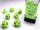 Würfelset: 7 Würfel mehrseitig Vortex Bright Green w/black
