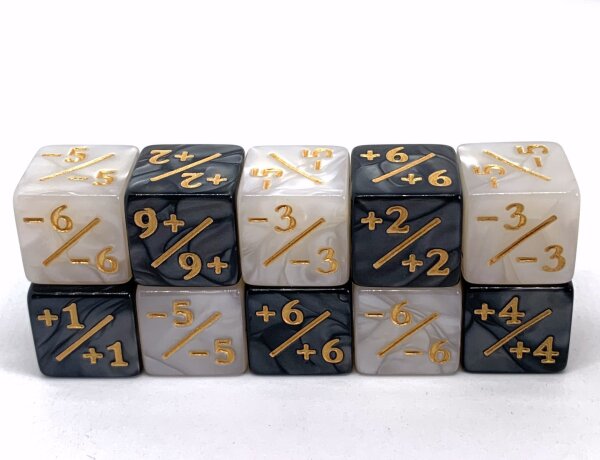 Counterdice +1/-1 Black & Pearl (10)