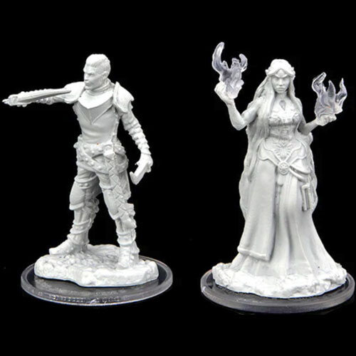 Critical Role Unpainted Miniatures - Turst Militia Swordsman & Lyrengorn Holy Priest