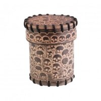 Skull Beige Leather Dice Cup