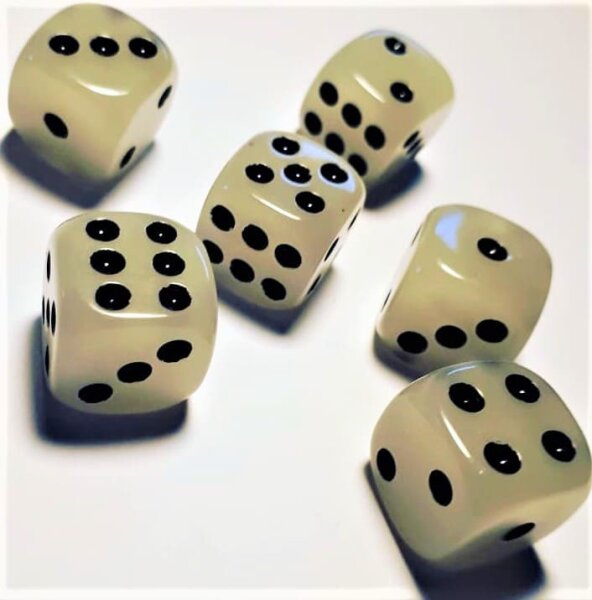 Würfelset D6 Glow in the dark (12)
