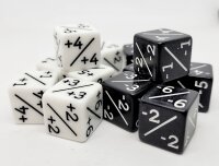 Würfelset Opaque D6 - Counter Dice +/- Black/White (12)