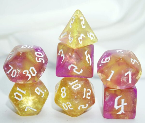 Würfelset Galaxy - Citrin Rose (7)