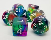 Würfelset Transparent - Rainbow Storm (7)