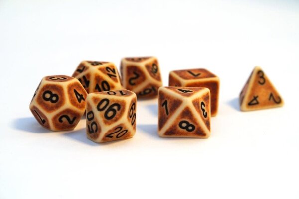 Würfelset Antique - Crafts brown (7)