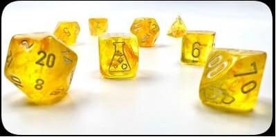 Borealis® Polyhedral Canary/white Luminary™ 7-Die Set (with bonus die)