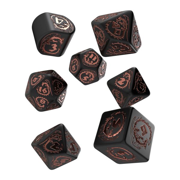 Dragons Modern Dice Set Black/Copper (7)