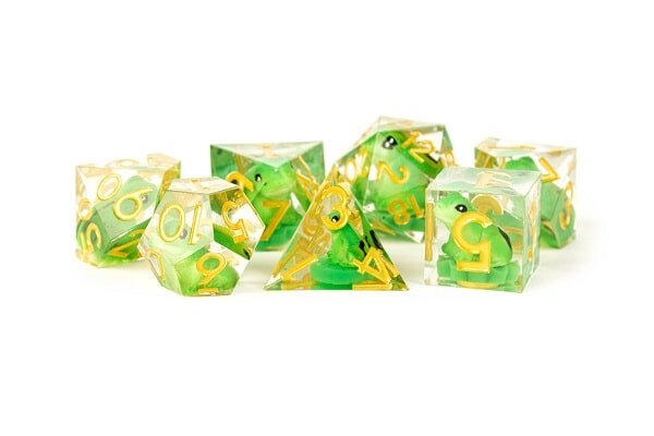 Würfelset: Handcrafted Sharp Edge Resin Frog Dice