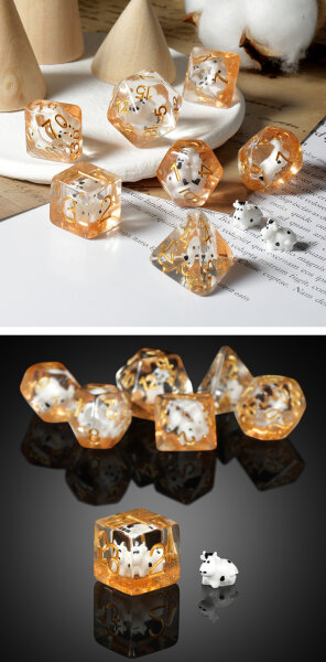 Würfelset:  Resin Dice Set (7) Cow