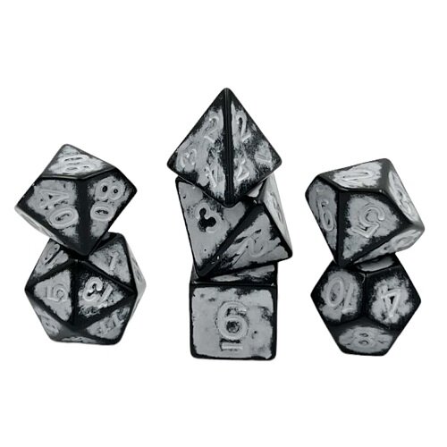 Würfelset Antik Dark Knight: White (7)