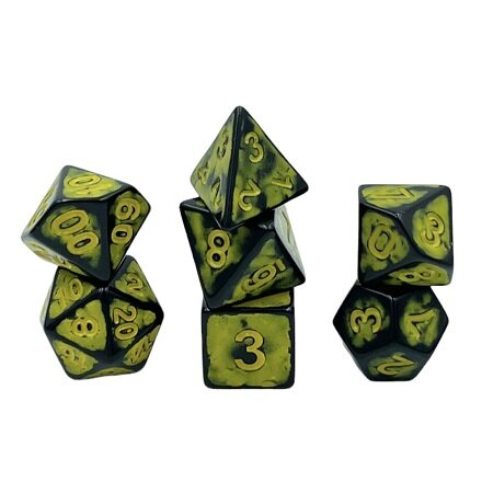 Würfelset Antik Dark Knight: Yellow (7)