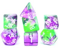 Würfelset Transparent Violet Evergreen (7)