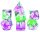 Würfelset Transparent Violet Evergreen (7)