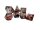 Würfelset: Handcrafted Sharp Edge Resin Skull-Transparent red/black