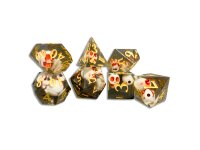 Würfelset: Handcrafted Sharp Edge Resin Skull - Grey