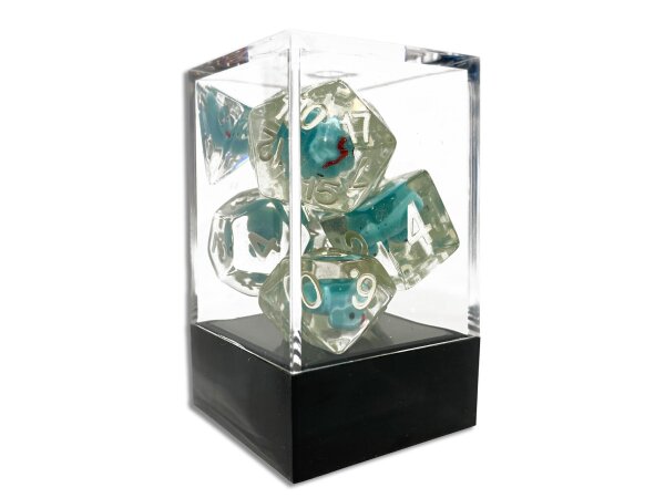 Würfelset: Rounded Corner Resin - Blue Duck