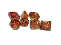 Würfelset: Rounded Corner Resin - Red Skull