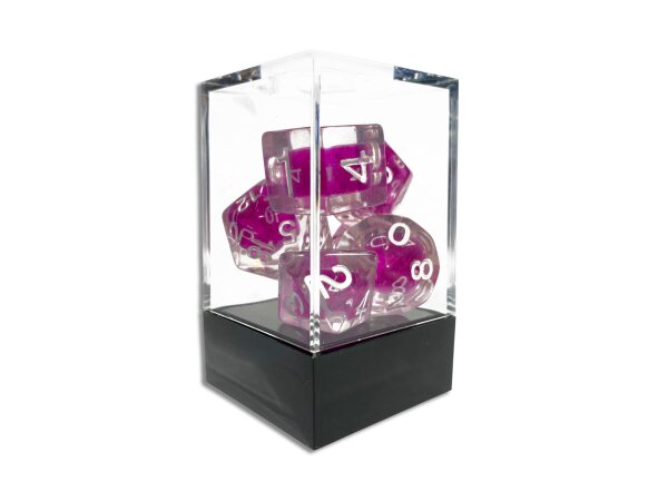 Würfelset: Rounded Corner Resin - Rose Red Mini Dice